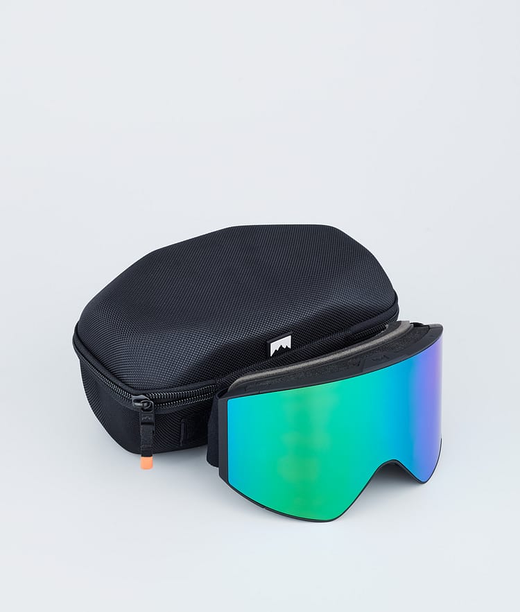 Ski Goggles Black W/Black Tourmaline Green Mirror