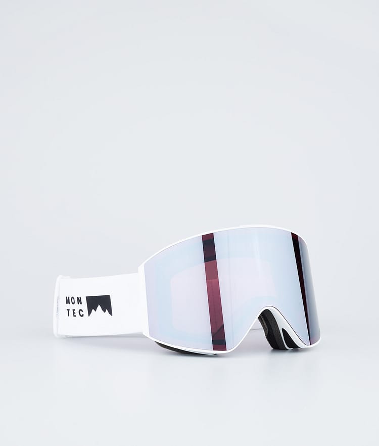 Ski Goggles White W/White Black Mirror