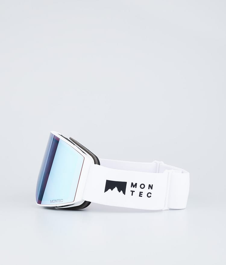 Ski Goggles White W/White Moon Blue Mirror
