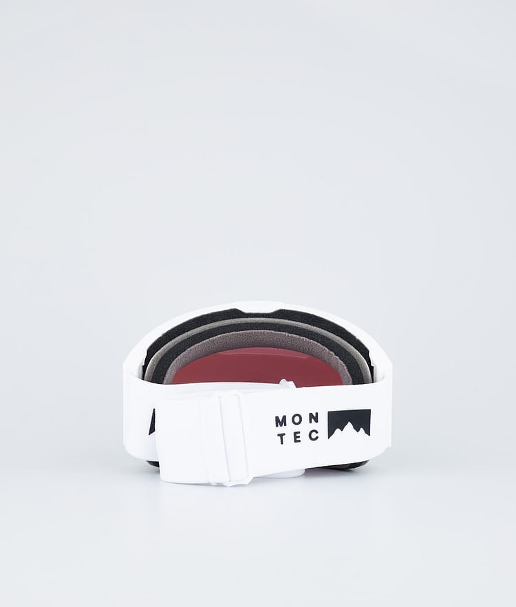 Ski Goggles White W/White Moon Blue Mirror