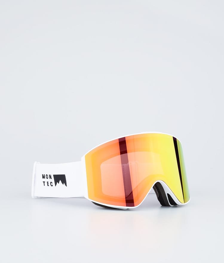 Ski Goggles White W/White Ruby Red Mirror