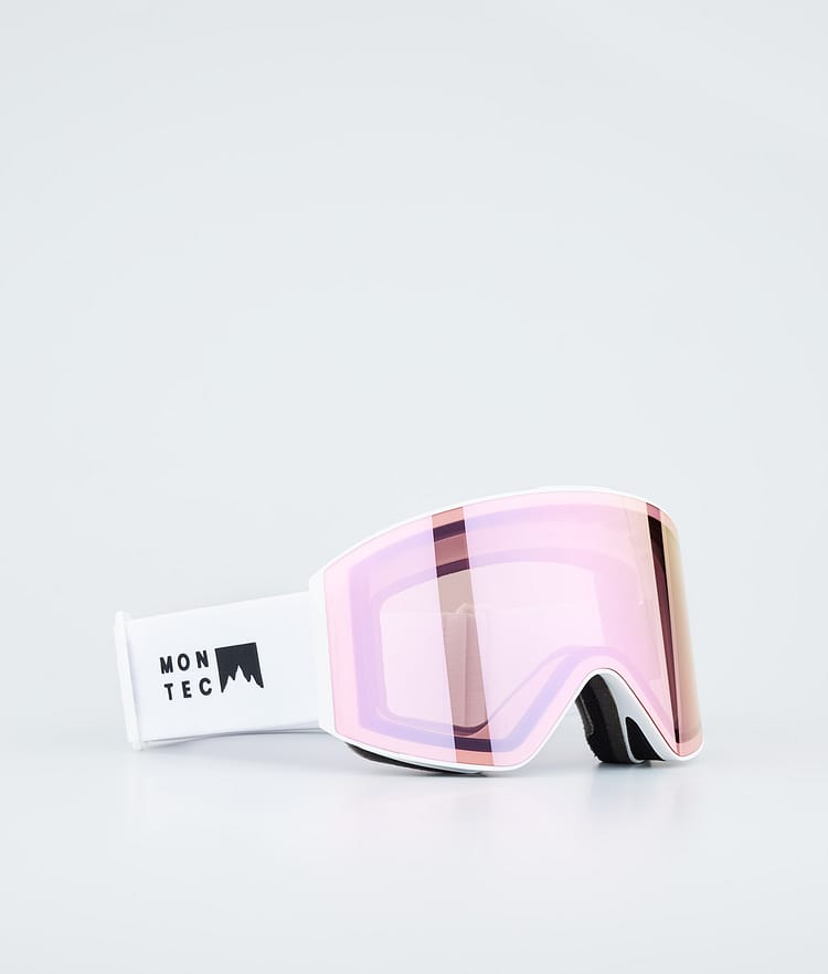Ski Goggles White W/Pink Sapphire Mirror