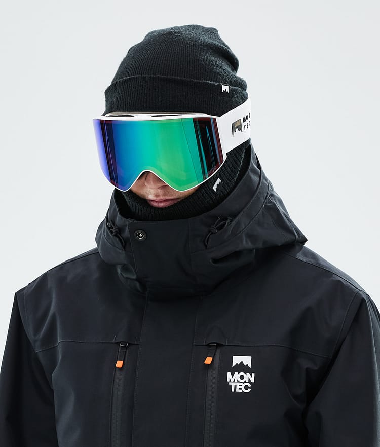 Ski Goggles White W/Tourmaline Green Mirror