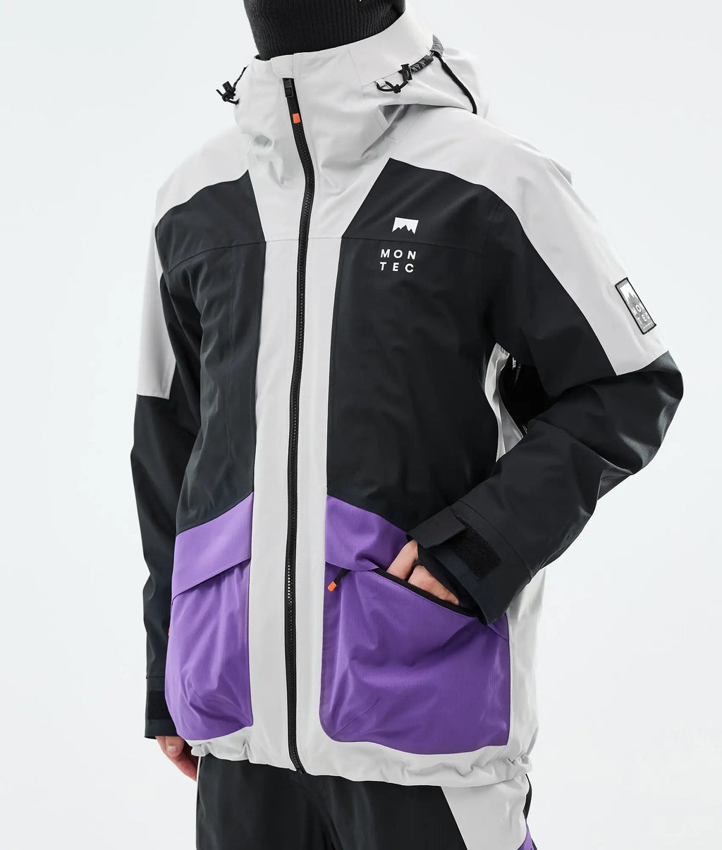 Morpheus Skijacke Herren - Light Grey/Black/Vivid Purple